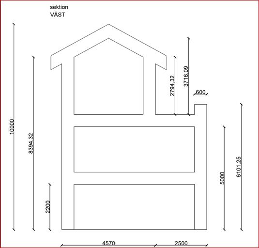elevation väst fasad