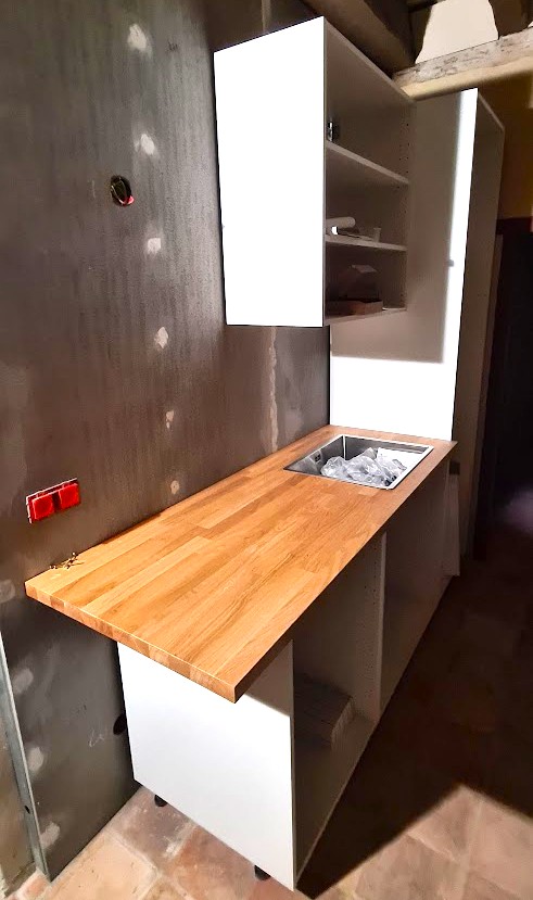 Köksbänk på plats